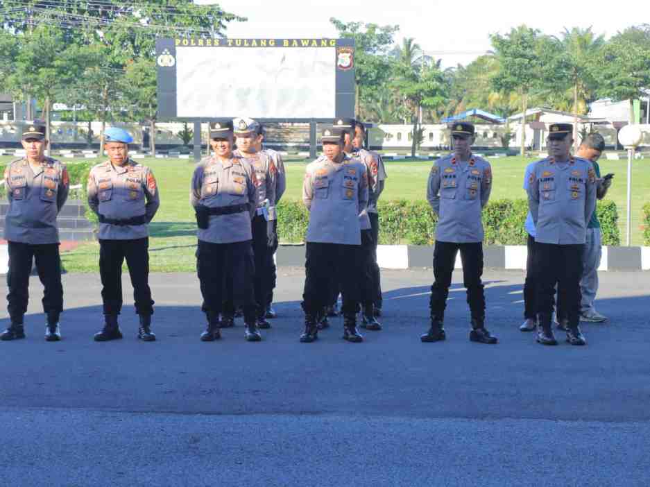 Siap Amankan Malam Takbir Idul Adha 1447 H , Polres Tulang Bawang Gelar Apel Gabungan Di Titik Kritis Dan Rawan