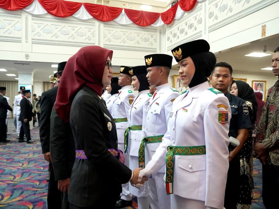Pengukuhan Paskibraka Lampung 2026, Wagub Jihan Tekankan Pentingnya Integritas dan Kebersamaan