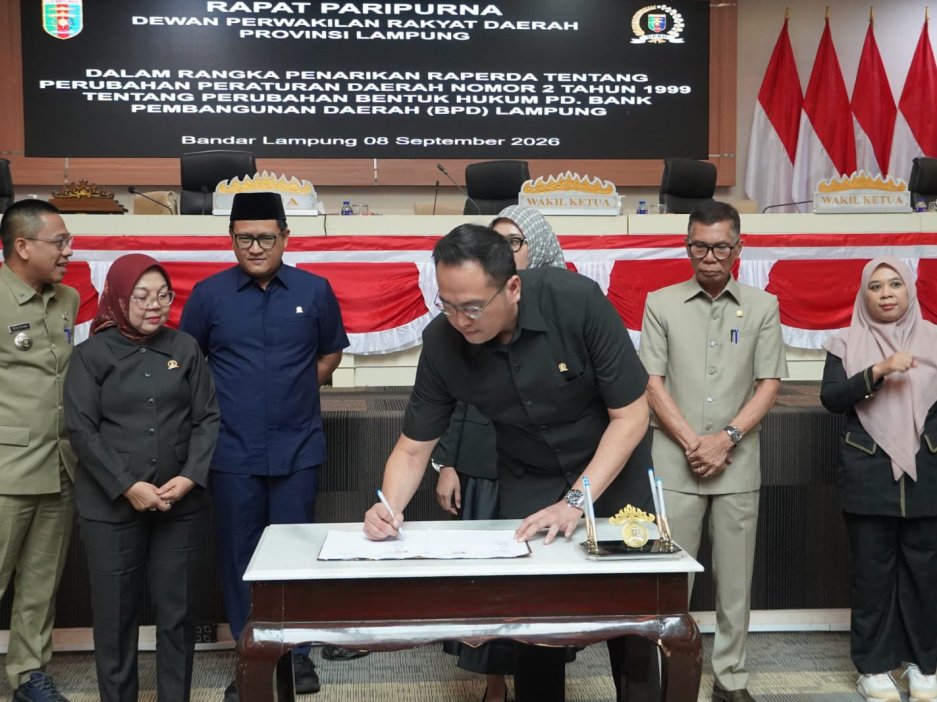 DPRD dan Pemprov Lampung Sepakati Penarikan Raperda Perubahan Bentuk Hukum BPD