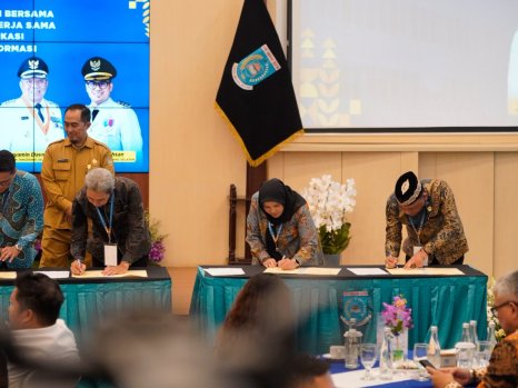 Walikota Bandar Lampung Hj. Eva Dwiana Tandatangani MOU Bersama Pemkot Tanggerang
