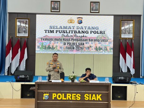 Puslitbang Polri Gelar Penelitian Evaluasi Mutu Pengadaan Barang dan Jasa di Polres Siak Polda Riau